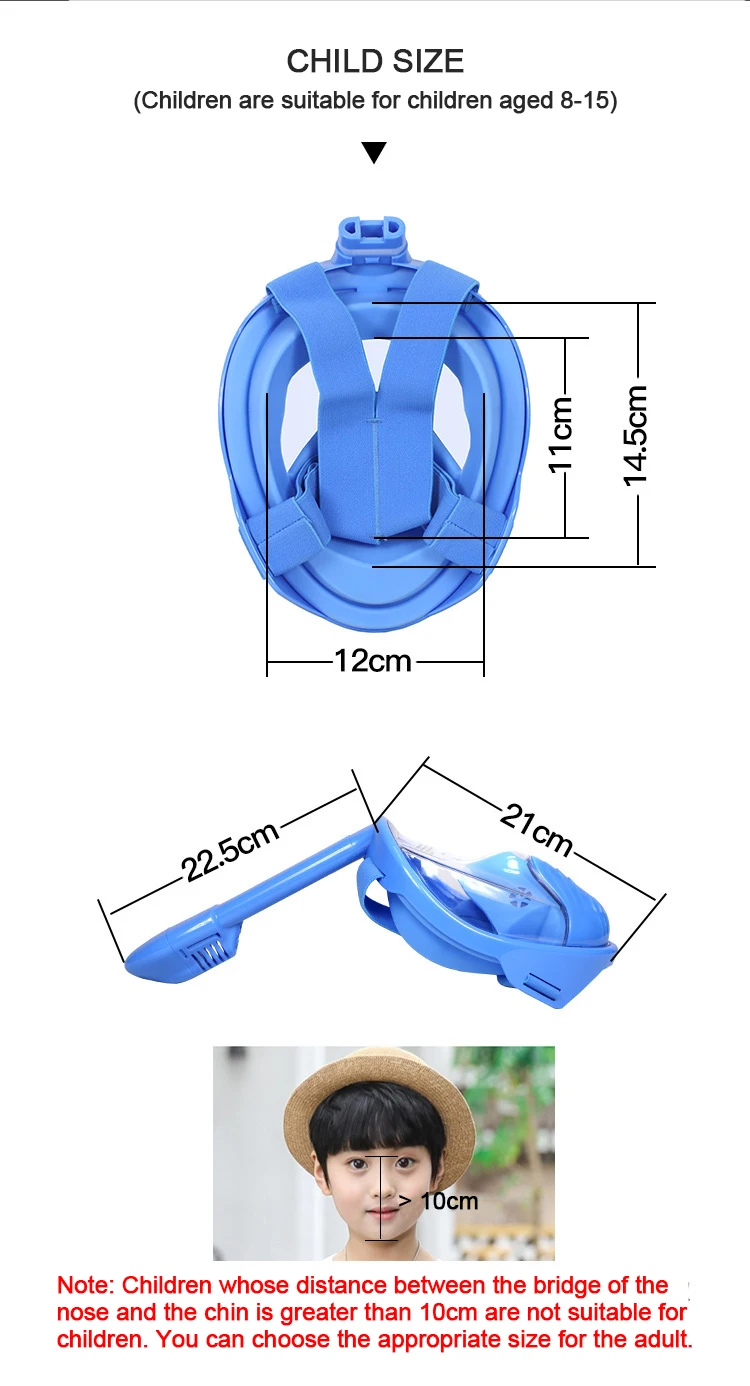 Детская маска для подводного плавания для детей, тренировочная маска для всего лица, оборудование для подводного плавания mergulho для Gopro, трубка для дыхания