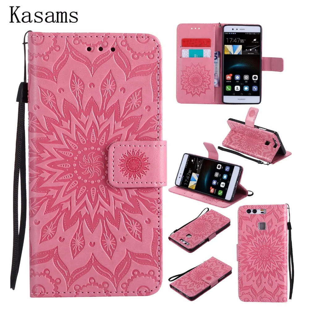 

Sunflower For Huawei P9 EVA-L09 L19 L29 Phone Shell For Huawei G9 P9 Lite Honor 8 Smart PU Leather Case Wallet Flip Stand Cover