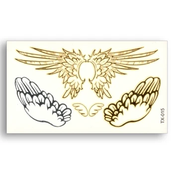 

Fake tattoo Angel wings pattern Metallic Gold Sliver Waterproof Temporary Stickers Water Transfer Women Glitter Body Art