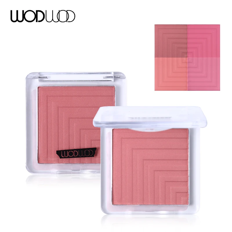 

Wodwod 4 Colors Peach Cheek Blusher Makeup Face Blush Palette Natural Soft Baked Blush Powder Professional Makeup Set with Brush