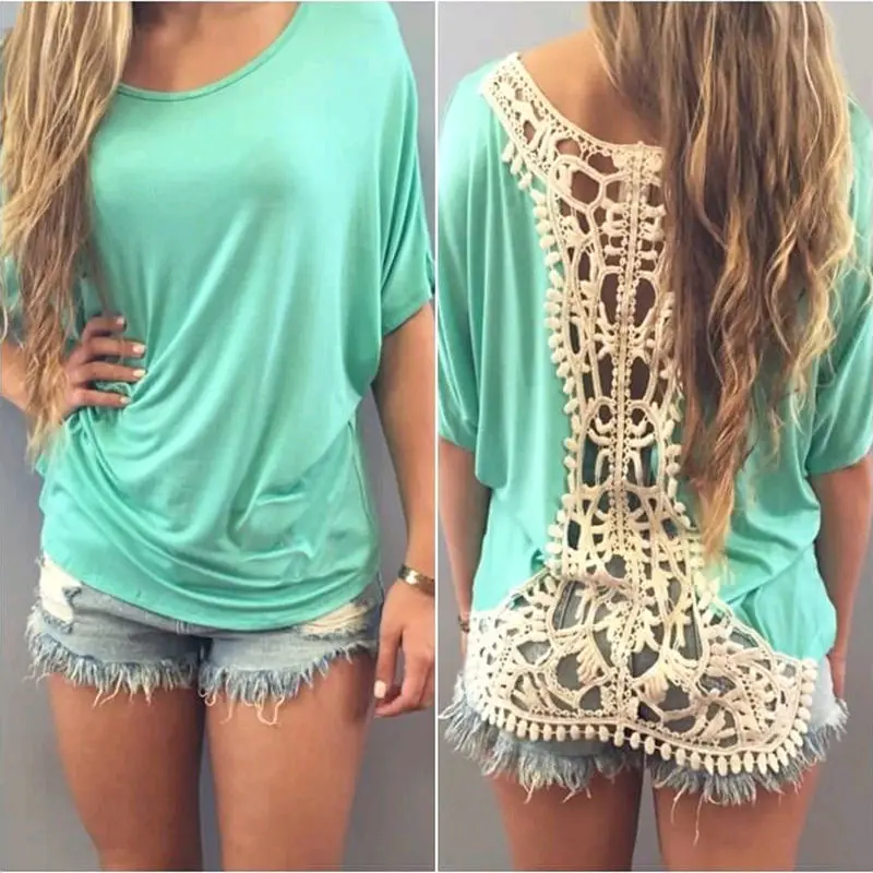 

Summer Lace Womens Sleeveless Party Evening Cocktail Tops Blouse Short Sleeve Ladies Green Chiffon Shirts 2017 New