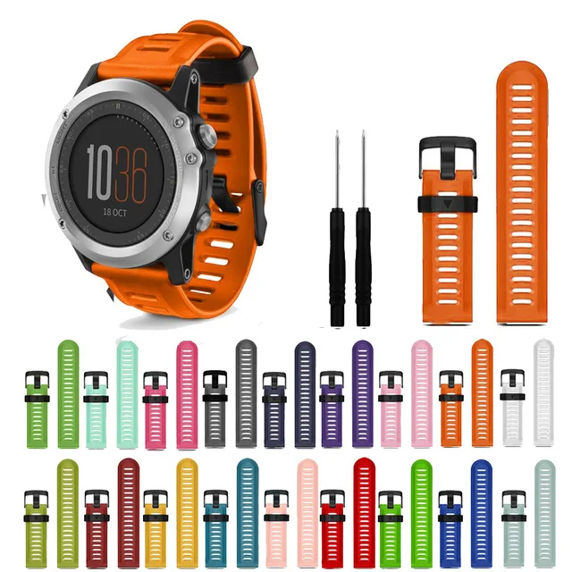 

26MM Watchband Strap For Garmin Fenix 5X Plus 3 3HR Sapphire D2 Bravo Watch Quick Release Silicone Easyfit Wrist Band Strap 22CM