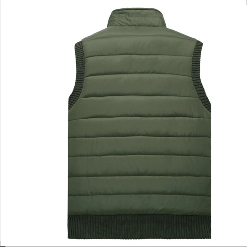 ZOZOWANG Army style Autumn Winter Men Coat Warm Sleeveless Jacket Casual Men Vest Coat Fleece Army Green Waistcoat Big Size 4XL