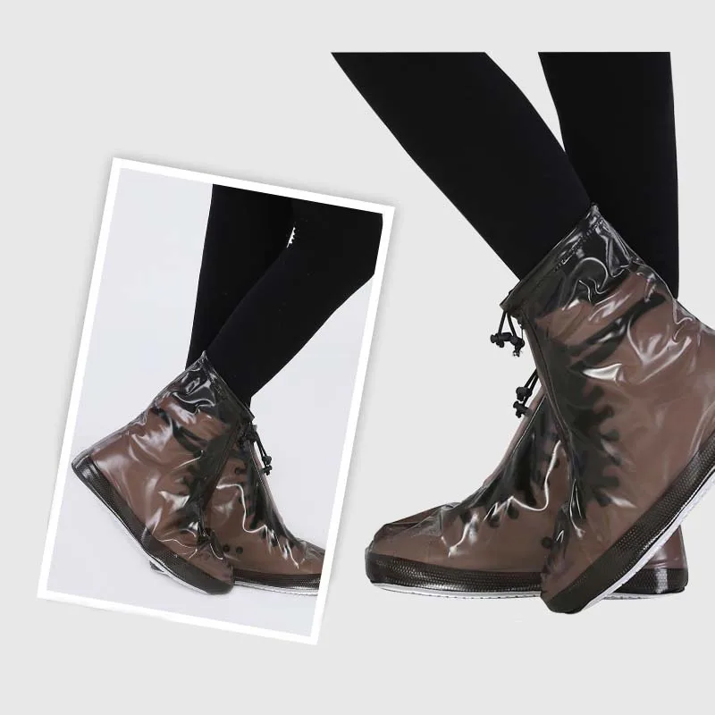 New exhibition Men Women's Rainproof Waterproof Reusable Rain Shoes Covers Thick wearable bottom Flat Ankle Heels Boots Covers N New exhibition Men Women's Rainproof Waterproof Reusable Rain Shoes Covers Thick wearable bottom Flat Ankle Heels Boots Covers N
