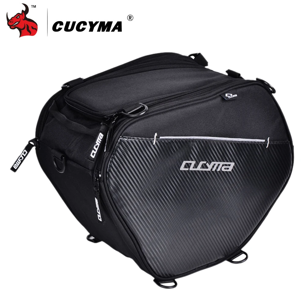 

CUCYMA Motorcycle Bag Moto Front Storage Bags 20-35L Motorbike Racing Travel Bags With Shoulder Strap Scooter Tunnel Bag Black
