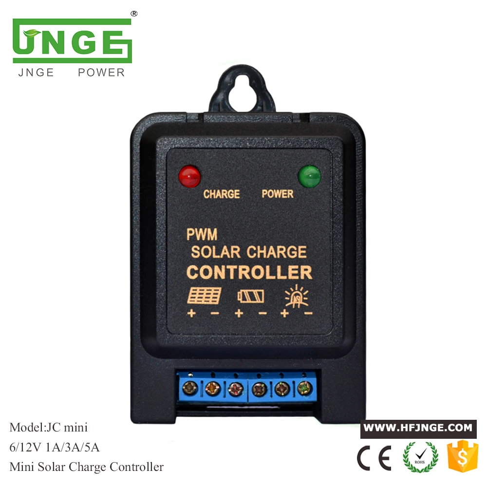 

JNGE POWER Smart 5A 6V 12V Mini Solar Panel LED Streetlight Controller Solar Charge Controller PV Battery Charge Regulator