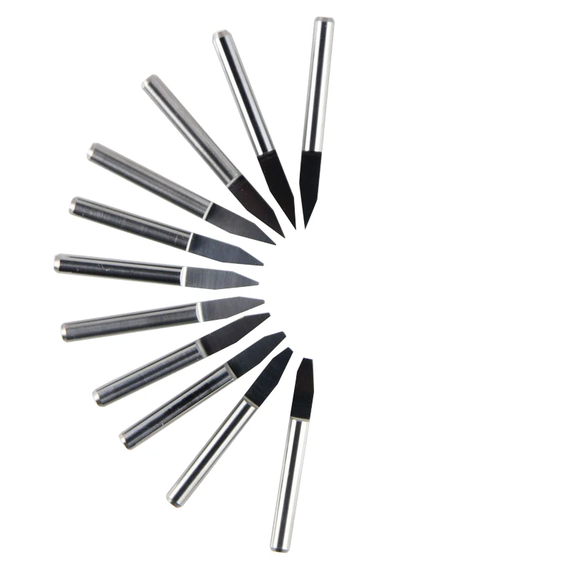 

SHR 10 pieces of PCB milling cutter 3.175mm fishtail milling cutter corn milling cutter tungsten carbide mini end mill carving