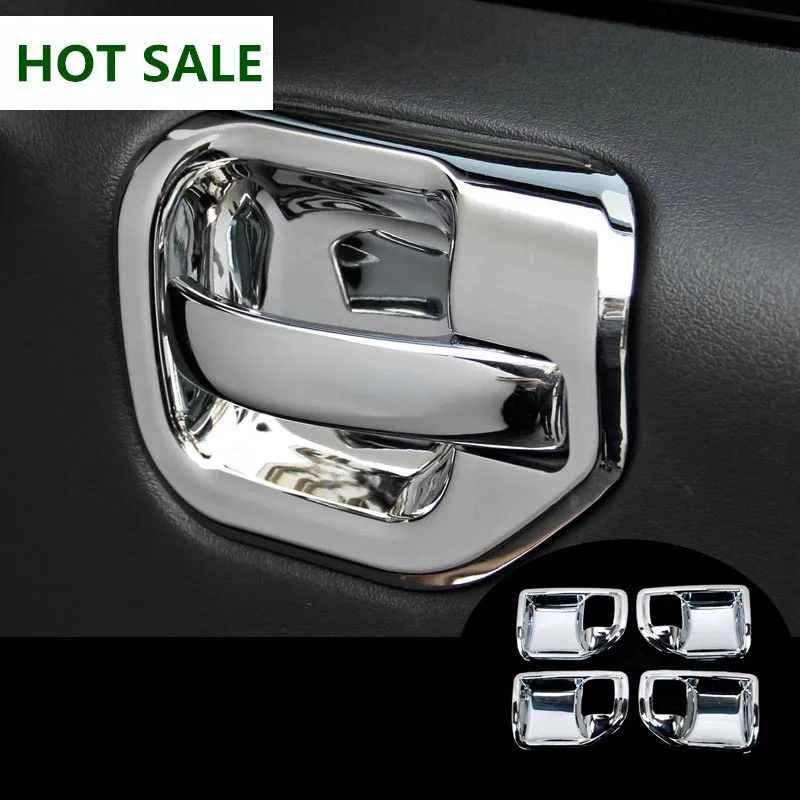 

For Jeep Patriot ABS Chrome Interior Door Handle Bowl Cover Trim 2011-2015 4pcs