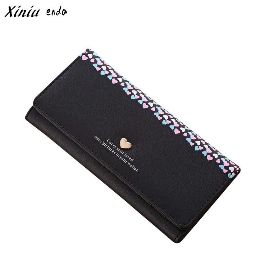 Xiniu Women Purse Love Heart Pattern Hape Coin Purse Long Wallet Card Holders Lady Day Clutch #2701