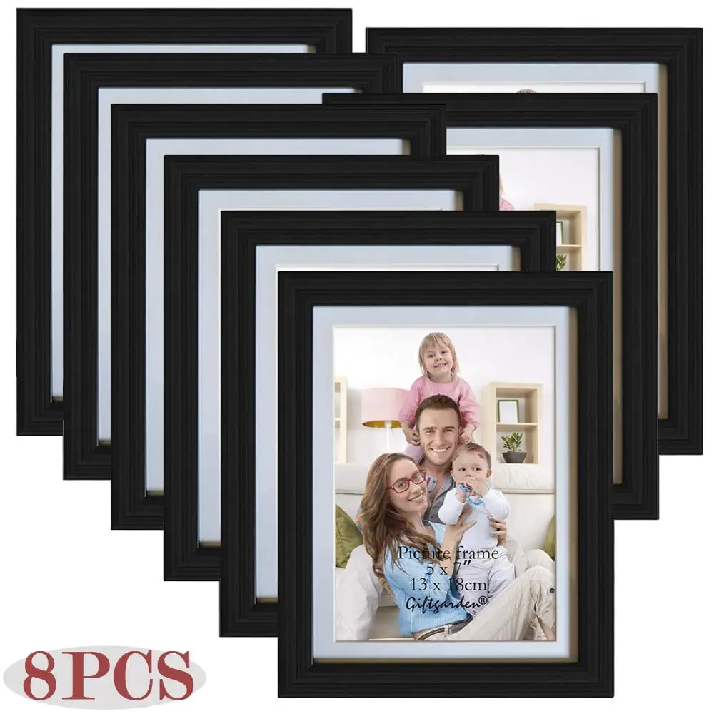 8 шт. черная фоторамка Giftgarden 5x7 дюймов набор для украшения стен дома аксессуары
