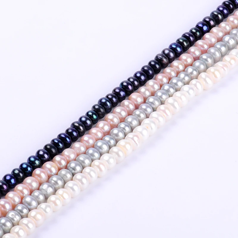 

1pack/lot 8-9mm A quality Screw thread abacus Natural freshwater Pearl Loose Beads DIY for Jewelry bracelet necklace