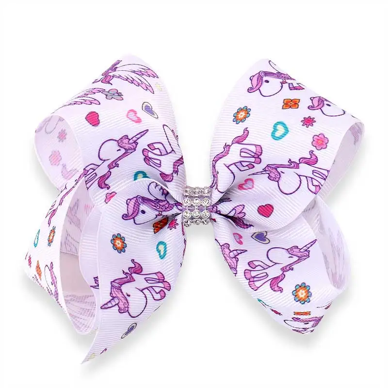

Baby Rainbow Hair Accessories Unicorn Rainbow Kids Handmade Knot Bows Jumbo Hair Bow Hairgrips Hair Clip For Girls Party Bows