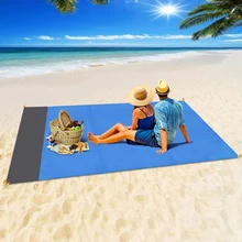 140*200cm Waterproof Pocket Beach Blanket Folding Camping Mat Portable Lightweight Mat Outdoor Portable Picnic Mat