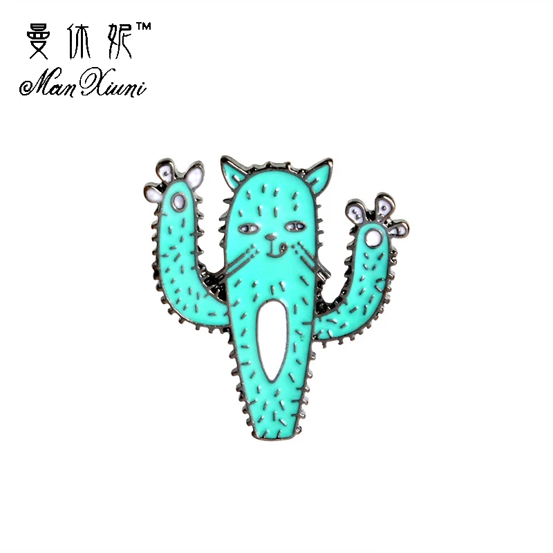 

Manxiuni 1pcs/set Fashion Brocch Evil Mr. Cactus Cartoon Brooch Button Pin Bag Denim Jacket Pin