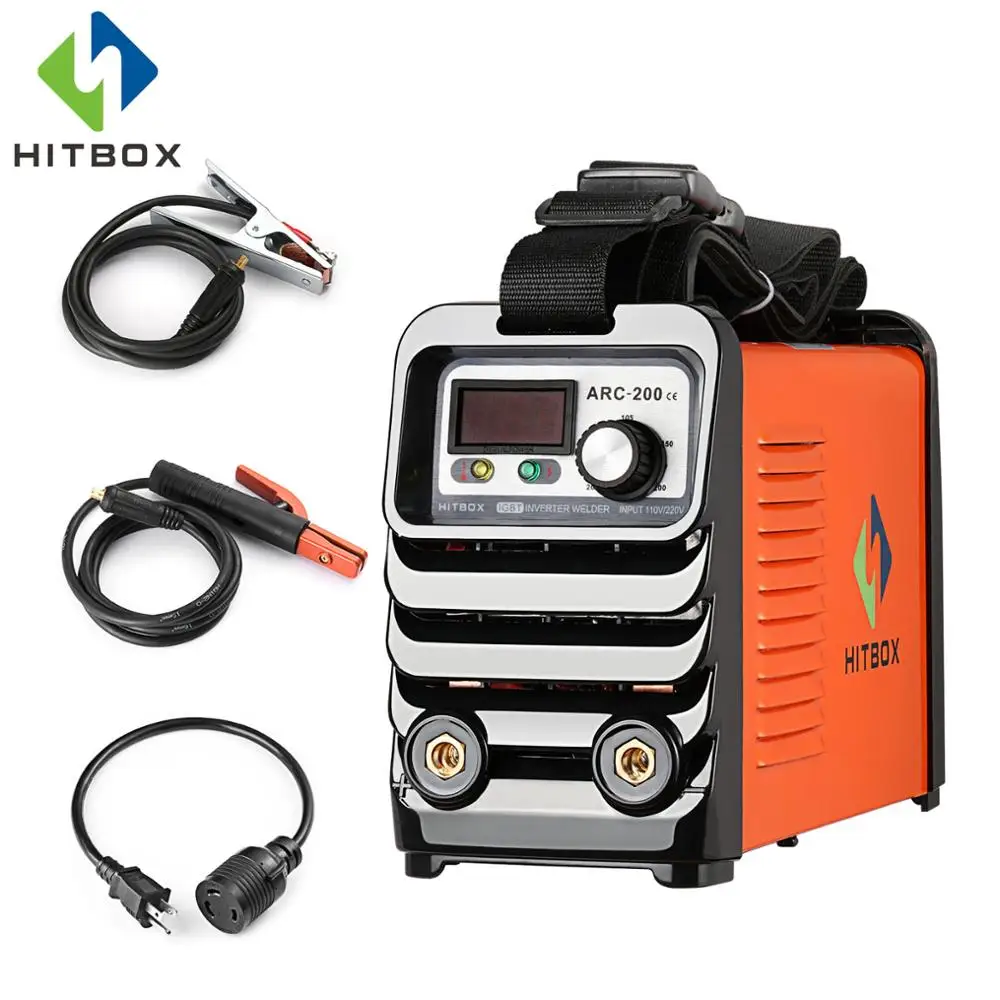 

HITBOX Arc Welder 110V 220V Arc200 DC MMA Welding Machine Two Voltages Welders With Change Over Plug
