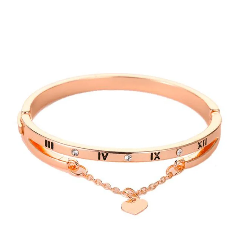 

Hot Bohemian Fashion Minimalist Bangle Girls Knotted Opening Bracelet For Women Party Jewelry Love Heart Roman Script