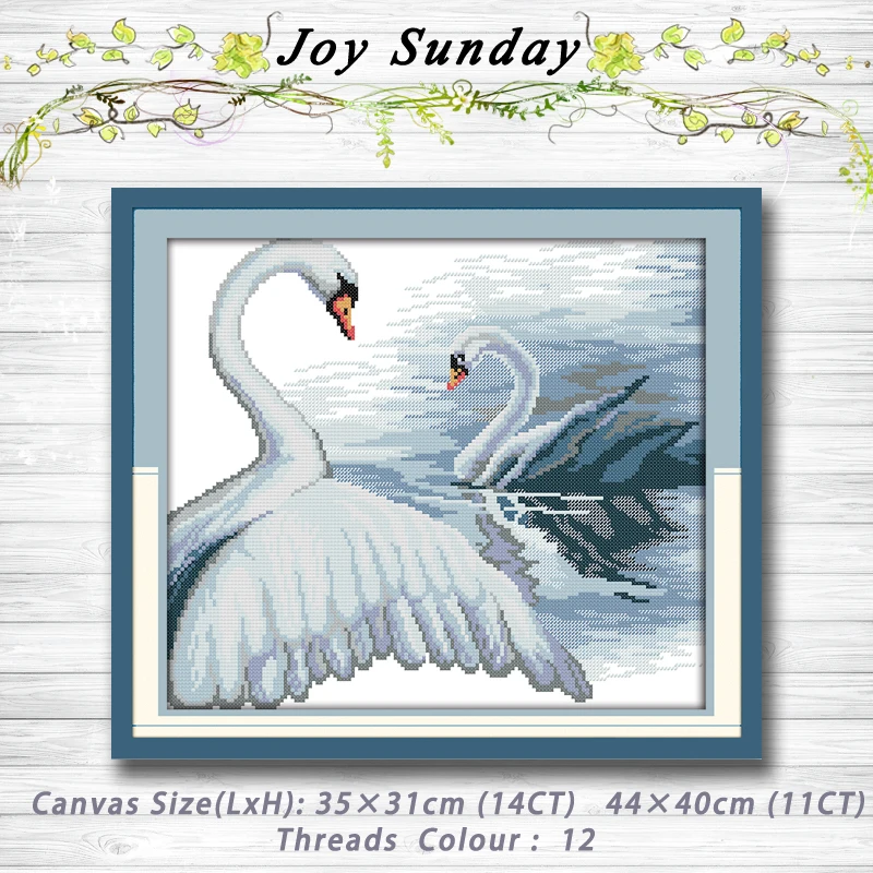 

Swan in the water Swan Lake decor painting dmc 14CT 11CT counted cross stitch kits embroidery set Needlework Set Home Decoration