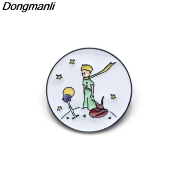 

P3289 Wholesale 20pcs/lot Prince And Fox Enamel Pin Brooches Cartoon Creative Metal Brooch Pins Denim Hat Badge Collar Jewelry