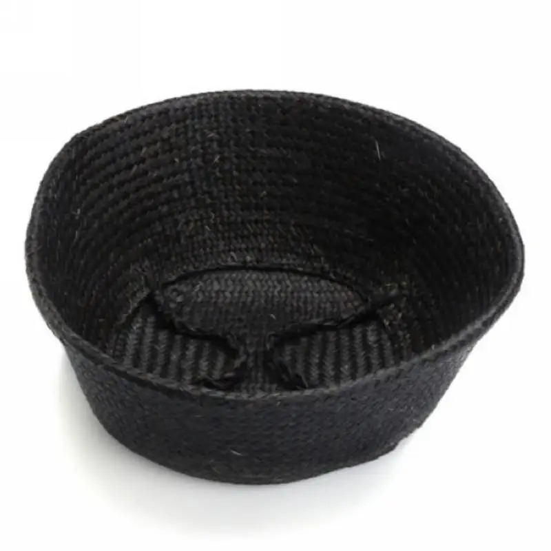 Mayitr Seagrass Belly Basket Storage Bag Holder Plant Pot Home Decoration Black