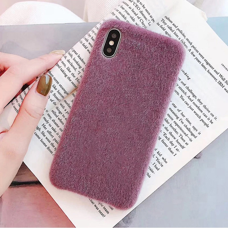 Чехол из лисьего кроличьего меха с логотипом Love Heart для iPhone XS Max xr x силиконовый