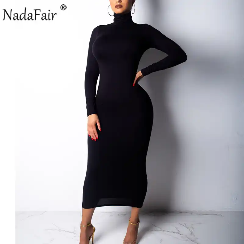 long black bandage dress