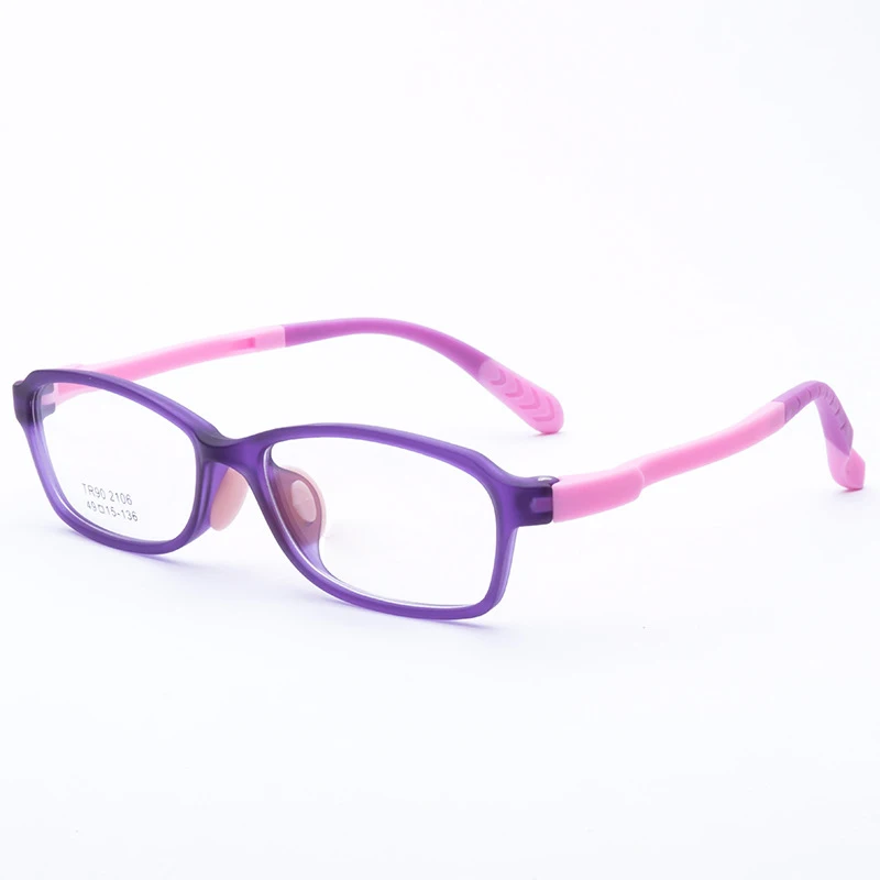 Zilead Kids TR90 Glasses Frame Ultralight Children Square Optical Sepectacles For Boys Girls Computer Goggles Eyeglasses Eyewear - Цвет оправы: purple