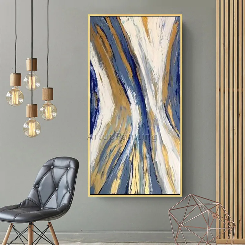 Gold art modern abstract painting on canvas wall art pictures for living room thick texture quadro caudro decoracion wall decor