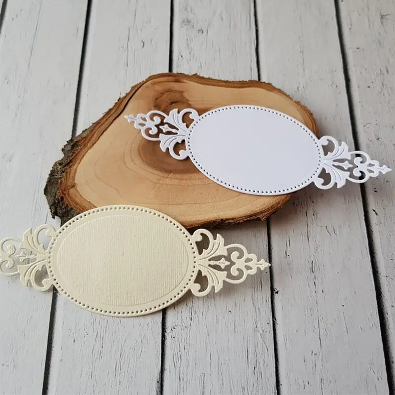 

Swovo Oval Lace Mirror Frame Metal Cutting Dies for Scrapbooking Steel Craft Embossing Paper Cards Decorative Stencil 128x49mm