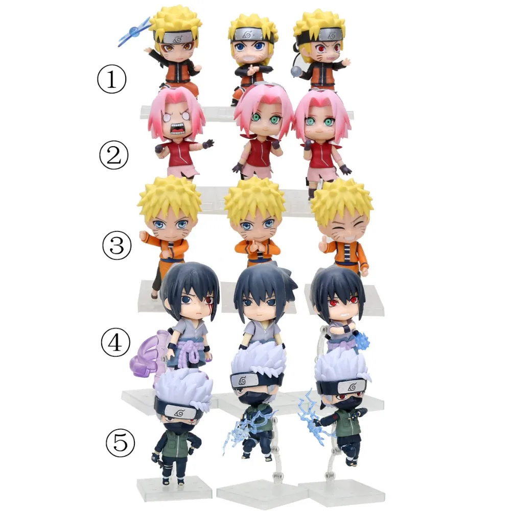 

3pcs/set Naruto Action Figure Q Edition Figurine Shippuden Uchiha Sasuke Uzumaki Kakashi Sakura Anime Kids Collection Toys