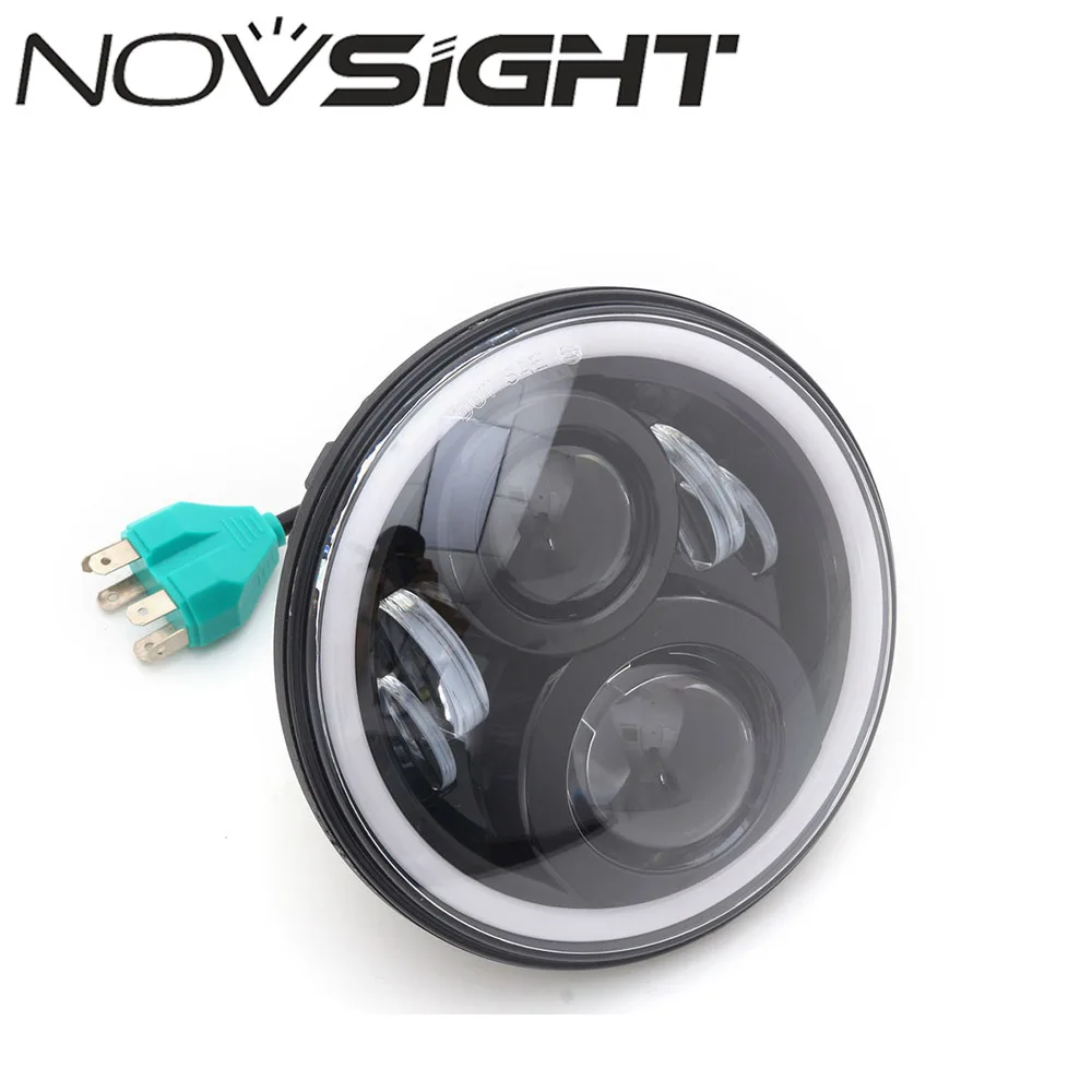 

NOVSIGHT 1pc 7" 50W Auto Car LED Headlights H4 Hi/Low Beam DRL White For Jeep Wrangler Free Shipping