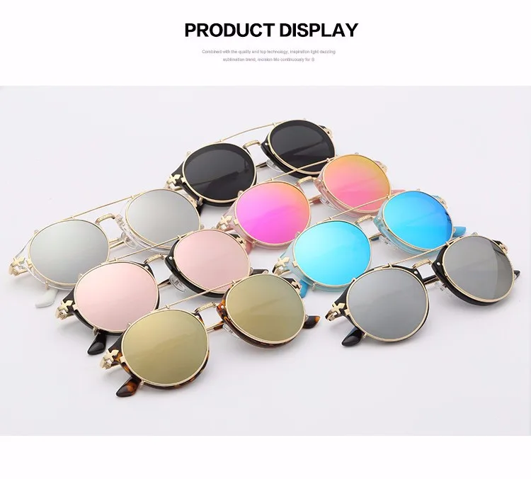 JackJad 2021 Fashion Style SteamPunk Clamshell Removable Sunglasses Vintage Retro Brand Design Sun Glasses Oculos De Sol Gafas