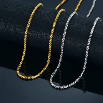 

3MM Gold Chain Small Necklace 18" 22" 24" Mens/Womens Necklaces Chains , Gold Color Vintage Jewelry collier or