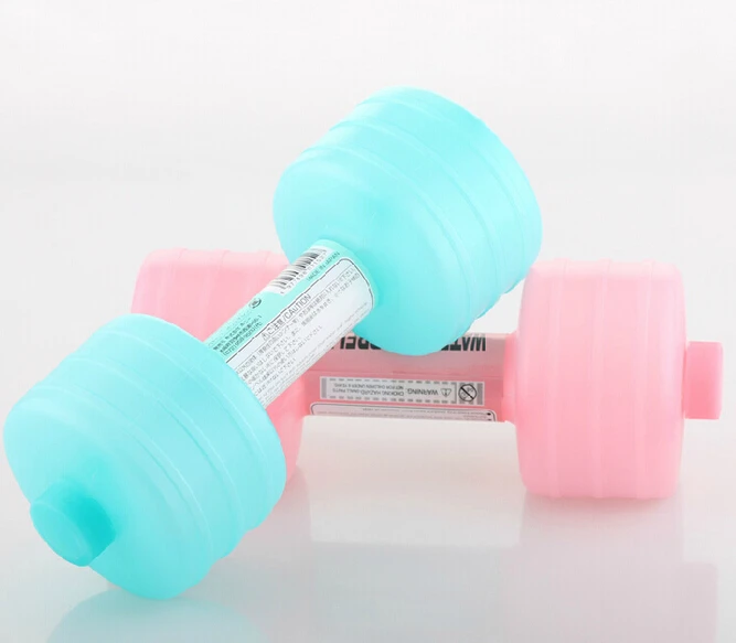 1 Pair 550ml Plastic Dumbbell Fitness Slimming Yoga Weight Lose Fitness Sports Water Bottle Plastic Sealed Women Child