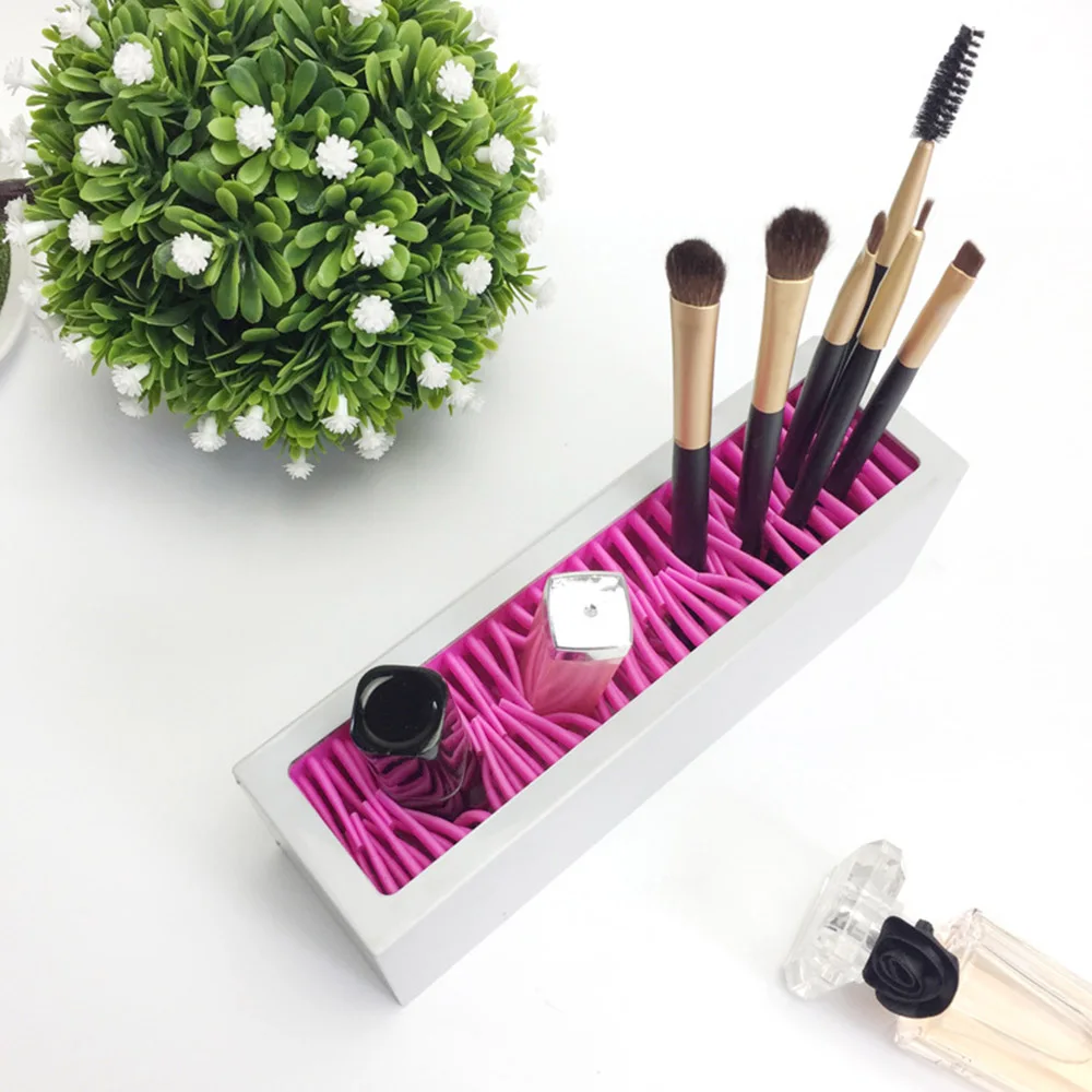 

Plastic Makeup Brush Holder Organizer Facial Make Up Brush Drying Rack Flower Shape Brushes Display Shelf Beauty Cosmetics