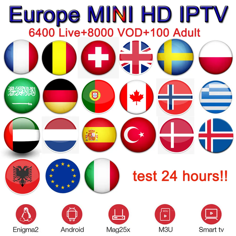 Мини IP tv+ android tv box x96 мини лучший французский ip tv Испания Португалия, Италия, Франция Польша Швеция арабский взрослый платный tv m3u подписка