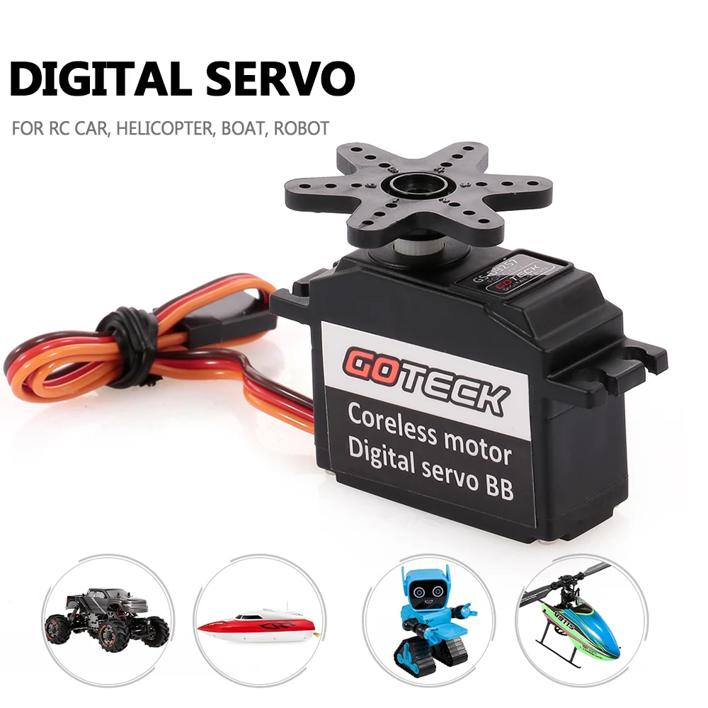 

GOTECK GS-D9257 High Performance Digital Servo Coreless Motor RC Model Vehicles 4.5KG 0.06Sec 300mA At Stop 1750mA At No Load