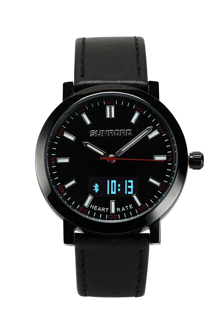 SUNROAD Смарт-часы с монитором сердечного ритма для мужчин s Водонепроницаемый Bluetooth USB перезаряжаемые кварцевые наручные часы спортивные часы с будильником для мужчин saat