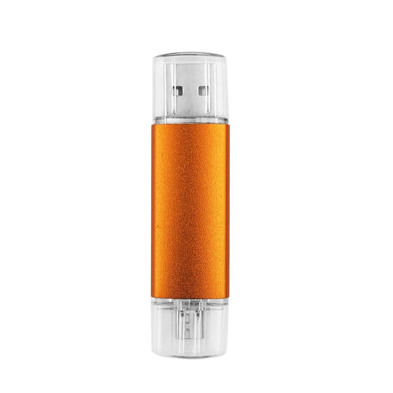 Смартфон USB флеш-накопитель металлический флеш-накопитель 64 Гб Флешка 8 ГБ 16 ГБ 32 ГБ 4 ГБ OTG внешний накопитель Usb карта памяти флеш-накопитель - Цвет: Orange OTG 2.0
