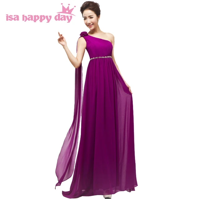 Grecian Style One Shoulder Bridesmaid Dresses 2018 Purple Dress Top Grecian Style One Shoulder Bridesmaid Dresses 2018 Purple Dress Top Fashion Women Bridesmaids Formal Party Gown
