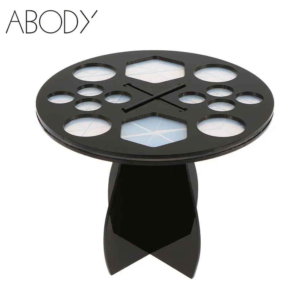 14 Hole Makeup Brushes Holder Stand Cross Shaped Cosmetic Brush Drying Rack Organizer Air Storage Shelf Round | Красота и здоровье