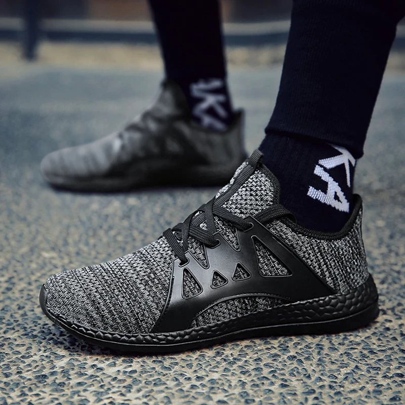

2019 Hot Sale Four Seasons Running Shoes Men Lace-up Athletic Trainers Zapatillas Sports Male Shoes Outdoor Walking Sneakers