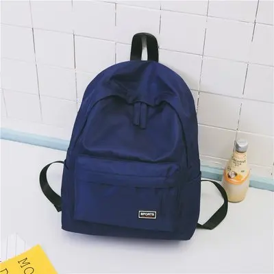 Прямые продажи, Одноцветный женский модный холщовый рюкзак, молодежные мужские школьные сумки для девочек-подростков, Mochila Feminina - Цвет: Темно-синий