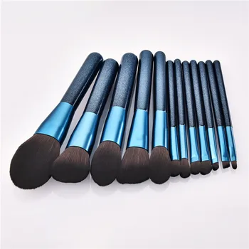 

12pcs/set Makeup brushes Set Blue Cosmetic Tools Powder Foundation Blending Eyebrow Brush Facial Make Up brush kit T12062