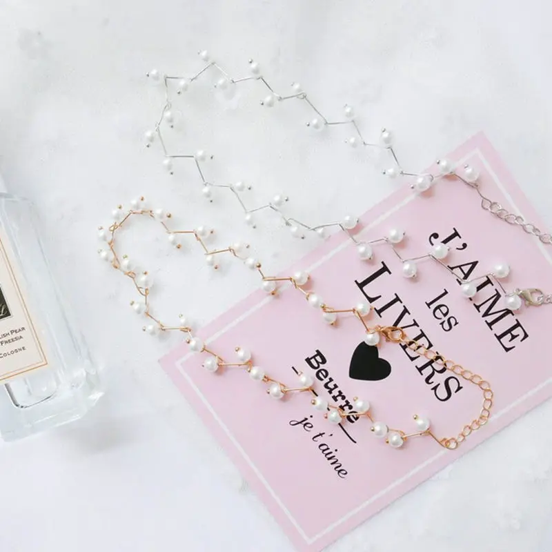 

1 PCS Pearl necklace multi-layer natural pearl short necklace ladies simple style handmade DIY wedding party jewelry gifts