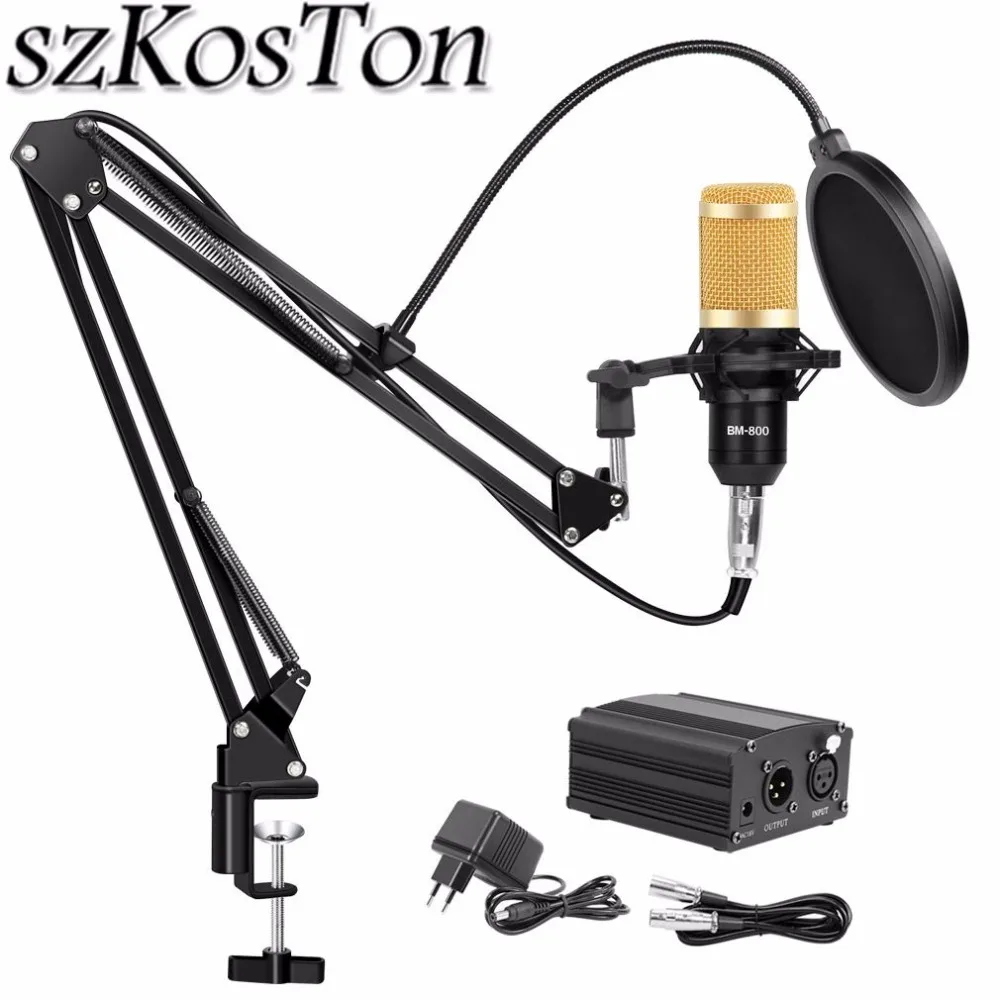 

bm 800 Condenser Microphone Stand bm800 Studio Microphone Bundle Pop Filter BM-800 Phantom Power for Computer Recording karaoke