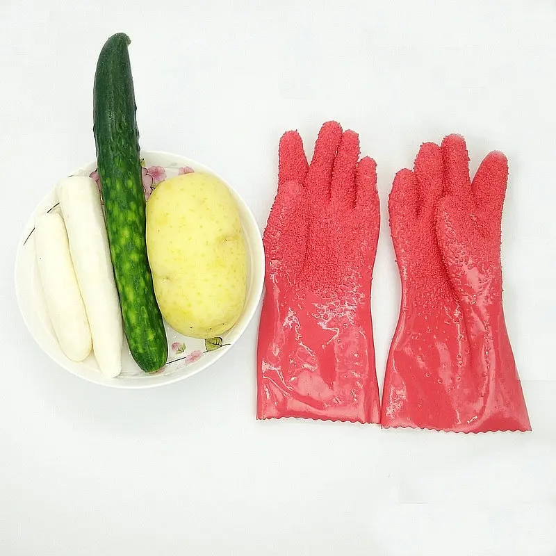 2 шт./пара Творческий очищенные для чистки картофеля перчатки Кухня овощей руб фрукты кожи выскабливание рыбья чешуя Non-slip хозяйственная перчатка