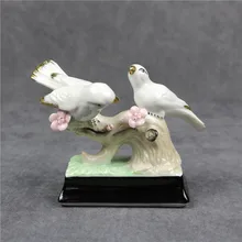 Фарфоровая парная Статуэтка птицы, керамическая статуя для влюбленных птиц, дерево, Декор, подарок, ремесло, украшение, аксессуары для интерьера