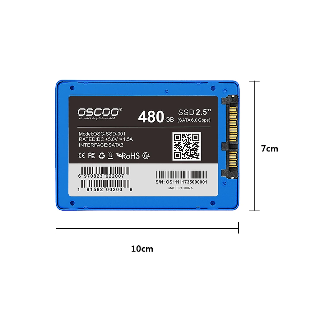 OSCOO SATA III 6 ГБ/сек. 2," /7 мм 240G 480G 120G Внутренний твердотельный накопитель SATA3 SSD для настольных ПК и ноутбуков