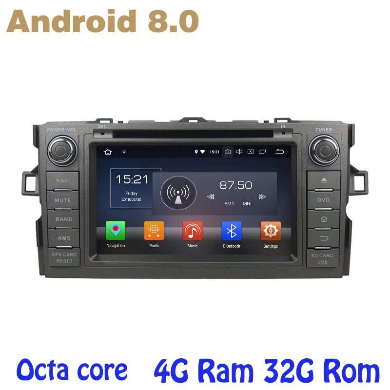 Для toyota Auris Octa core PX5 Android 8 0 автомобильный dvd gps плеер с 4G RAM 32G ROM wifi 4g usb авто