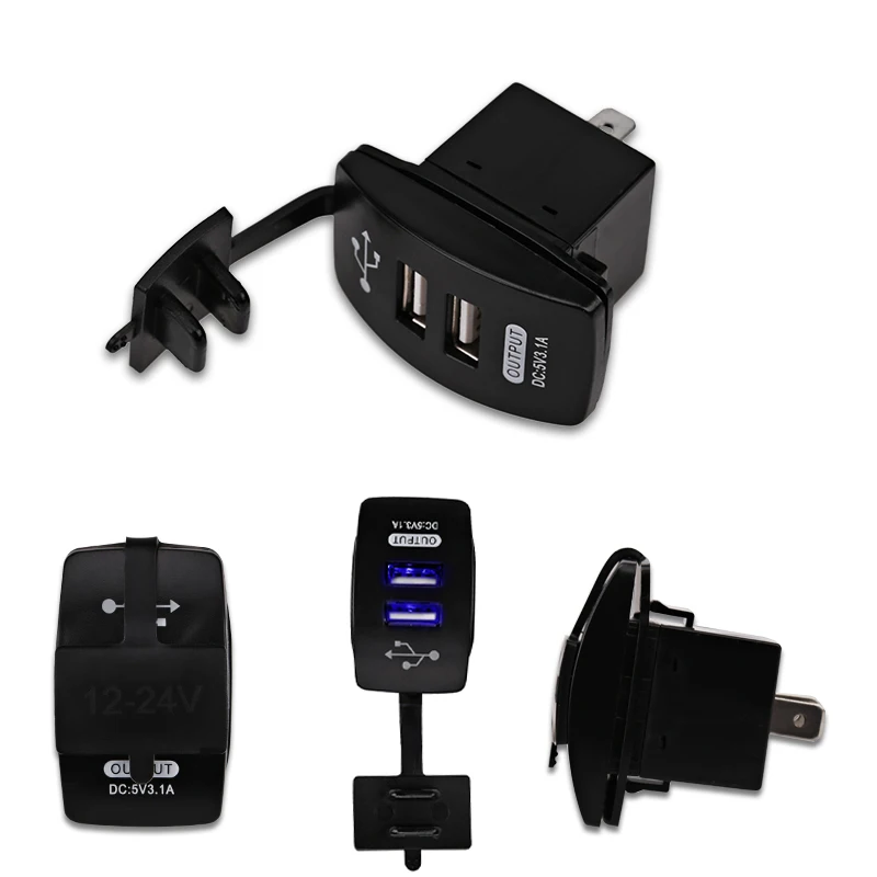 

Universal 12V-24V Motorcycle Car Charger 3.1A Dual USB Charger LED 2 Port Charging Socket Outlet Adpater Waterproof